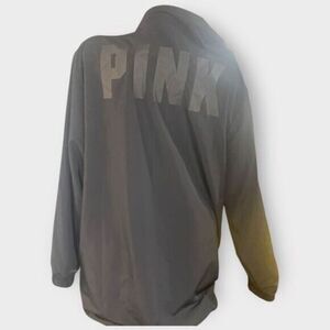 Victoria’s Secret PINK M/L Stadium Full Zip Lightweight Tunic Length Black